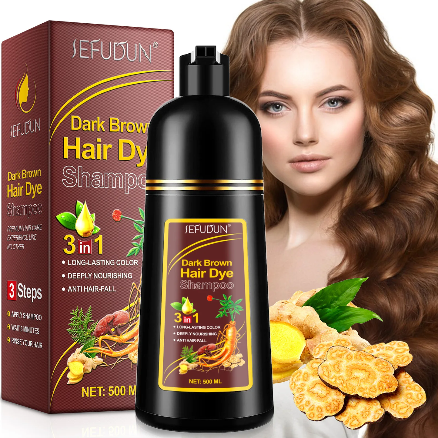 Shampoo Hair Dye® + Tratamiento ¡ADIÓS CANAS PARA SIEMPRE!